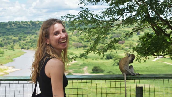 Our volunteer on safari, creating content