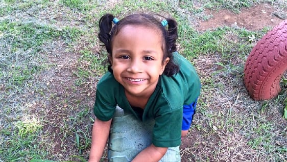 The little girl playing in the Daycare
