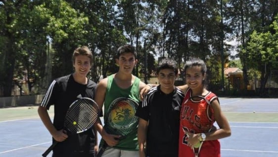 Sports coaching with children at a community sport centre in Cordoba