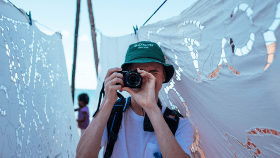 Volunteer Capturing the Action