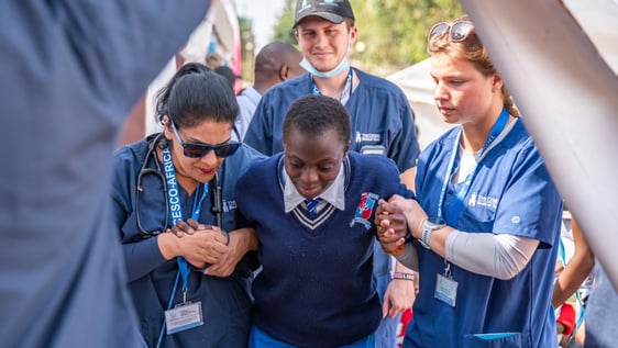 Volunteer in action at our clinic. 