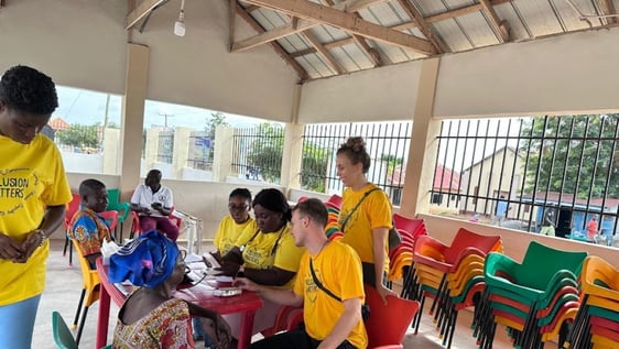Volunteer on medical checks
