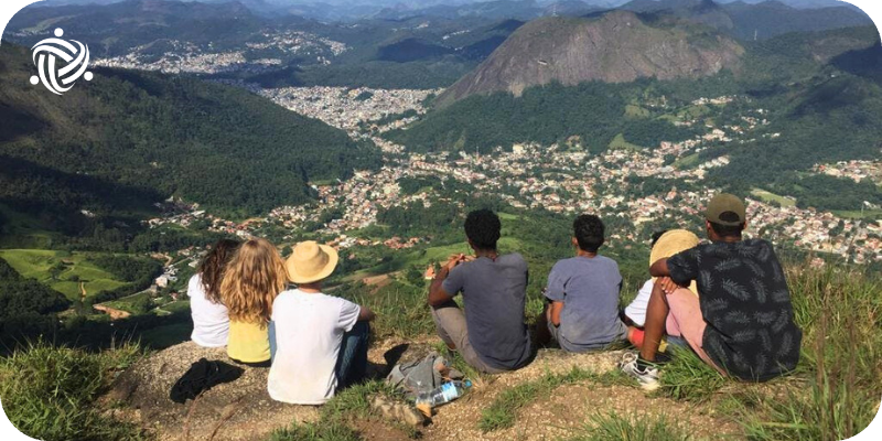 volunteers on a mountain in latin america

