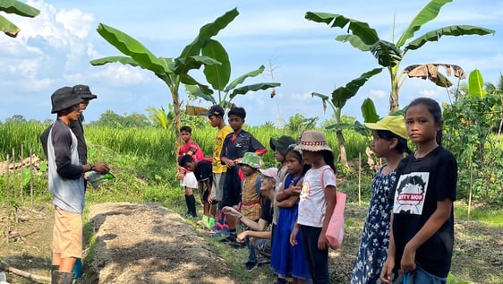 Lessons at our regenerative farming plot