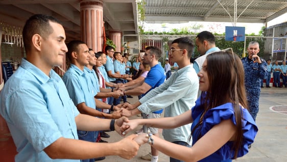 Some of our Volunteers in one of the sessions with the prisoners. 