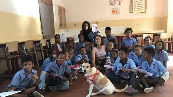 Volunteer Marta during an educational program in schools