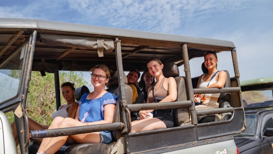 Jeep safari in Yala National Park during the seven-day tour week in Sri Lanka