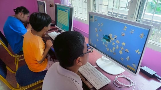 Volunteers at the disability centre in Saraphi, Chiang Mai