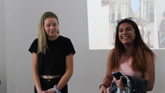 Management Interns holding a presentation.