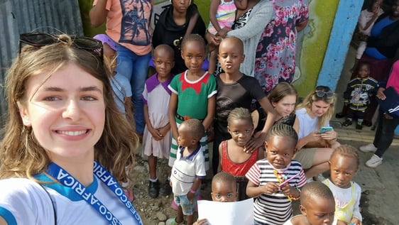 volunteer Farrah, with our children in Class