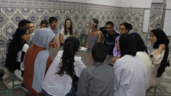 Our Volunteer at her teaching class. 