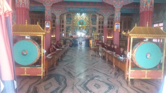 The Image taken from Buddhist Monastery there are  some of nuns with volunteer
