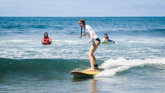 Surfing on Esterillos beach 
