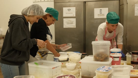 Volunteers working