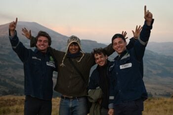 volunteers in peruvian Andes enjoying themselves