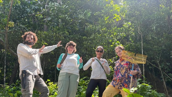 Our Volunteers in our hiking trail helping us maintain it
