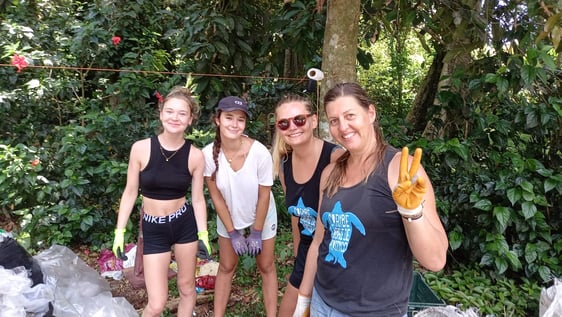 Taking action at local recycling center with Plastic Free Campaign